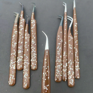 Pinzas Profesionales de Precisión Antideslizantes con Punta de Fibra para Pestañas, de Acero Inoxidable, Herramientas de Maquillaje para Extensión de Pestañas, OEM - Product Image 1