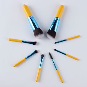 Vonira — ensemble de pinceaux de maquillage, jaunes et bleus, OEM, Mini brosses de voyage avec étiquette privée personnalisée, 8 pièces - Product Image 6