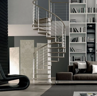 Escalier en colimaçon modulaire personnalisé, moderne, industriel, en acier inoxydable, sûr et peu encombrant, pour l'intérieur