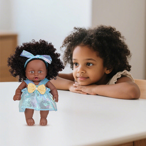 Fábrica al por mayor nueva muñeca negra africana de 8 pulgadas Linda muñeca de simulación 20cm vinilo renacimiento muñeca para niños regalo - Product Image 6