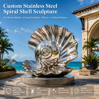 Sculpture en spirale en acier inoxydable sur mesure, artisanat métallique poli miroir, grande œuvre d'art extérieure durable pour hôtel, complexe hôtelier et jardin