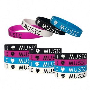 New Sports <b>Bracelet</b> I <b>Love</b> Music Silicone <b>Bracelet</b> Hip Hop Rock Music Party Rubber <b>Bracelet</b> Customizable Logo - Product Image 1