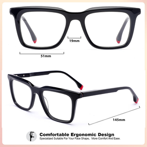 2025 cổ điển Acetate vuông kính quang học khung thương hiệu sang trọng Unisex theo toa cảnh tượng cho cận thị thoải mái phong cách - Product Image 2