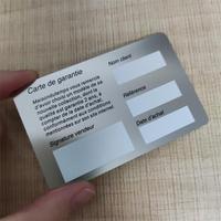 Carte de garantie en métal avec Logo personnalisé, carte de certificat d'authenticité pour montre ou bijoux