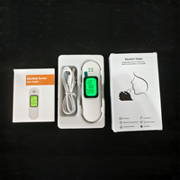 Détecteur d'alcool portable rechargeable Type-C blanc avec affichage multi-unités et fonction de téléchargement des données