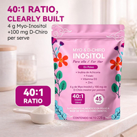 Mélange de Myo-Inositol et D-Chiro-Inositol 40:1 en poudre avec Folate, Vitamine D3 et Zinc, 45 portions, 225g