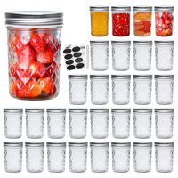 Bocaux Mason 8oz avec couvercles et bandes, pots Mason matelassés pour confitures, gelées, en gros