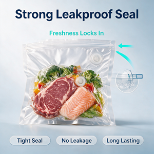 Clear Vacuum Sealing <b>Bags</b>: Clear, heat-sealable food storage <b>bags</b> suitable for kitchen and food packaging; can be custom printed - Product Image 5