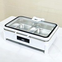Chauffe-Plat Électrique Lefeng Blanc 9L en Acier Inoxydable Anti-Explosion avec Contrôle de Température 85-100°C pour Restaurant