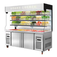 Dubbele Temperatuur Restaurant Malatang Hete Pot Vitrinekast Verticale Vriezer Nachtgordijnplank Voor Fruitgroente