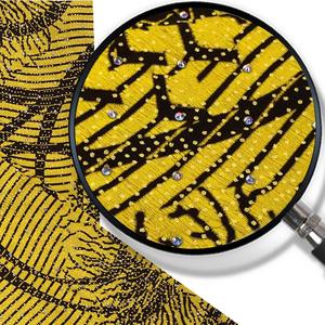 Géométrique Chic Pierre Wax Ankara Tissu Rhinestone-Embelli Jaune Géométrique Batik 100% Coton Durable <span class=keywords><strong>Pagne</strong></span> Tissu Africain - Product Image 4