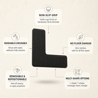 Tapis antidérapant lavable, amovible et réutilisable Gs pour tapis