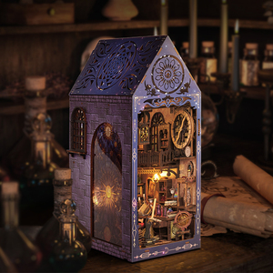 IIECREATE SL-25 Style <span class=keywords><strong>Mini</strong></span> Toy Magical Research Society DIY Book Nook LED Light Miniature Wood Doll House - Product Image 2