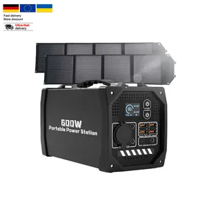 Shenzhen light weight solar generator camping lithium battery portable power station 600w with solar panel