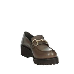 Mocassins pour femmes en cuir taupe à semelle épaisse, style slip-on - Product Image 5