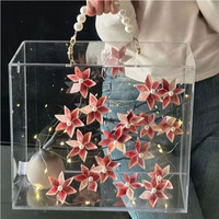 Boîte à fleurs portable en acrylique transparent pour petite amie, boîte de rangement pour fleurs, boîte cadeau, cadeaux, décoration de la maison, fournitures de décoration de mariage