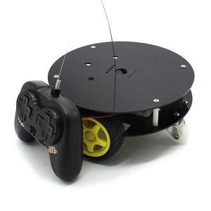 Kit de coche con control remoto, forma redonda negra, juguete educativo para niños, modelo de ensamblaje de ingeniería científica - Product Image 3