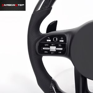 Volante de coche de fibra de carbono y cuero, personalizado, Led, <span class=keywords><strong>2022</strong></span>, para Benz - Product Image 5