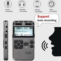 Grabadora de Voz Digital Metálica H91 de 8GB con Batería de Litio Integrada, Compatible con Tarjeta TF Externa, Multi-idioma, WAV, Conector USB, para Reuniones