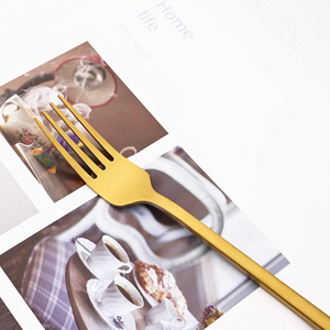 Daoqi ชุดช้อนส้อมสแตนเลสสำหรับงานแต่งงานสีทองมีดโลหะดีไซน์ทันสมัยขายส่ง - Product Image 5