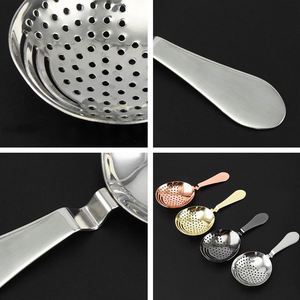 Wholesale Antique Gold Julep Strainer SS304 Stainless Steel <b>Bar</b> <b>Tool</b> Bartender Cocktail Spoon for Mixing Glass and Shaker - Product Image 3