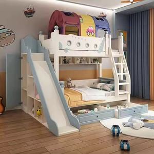 Chất lượng cao bằng gỗ công chúa giường tầng với slide, tủ khóa, phòng ngủ trẻ em, đồ nội thất cho trẻ em - Product Image 2