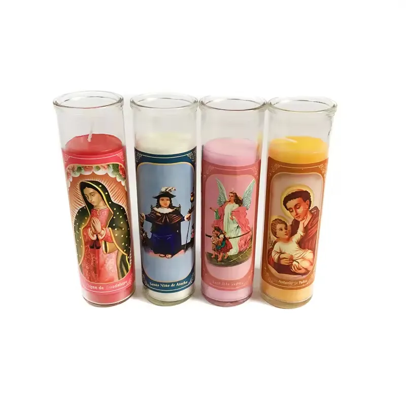 Candele sfuse chiesa porta vasetti di vetro api massa candele di cera 50cm silicio cattolico luce religiosa stampi candele a led