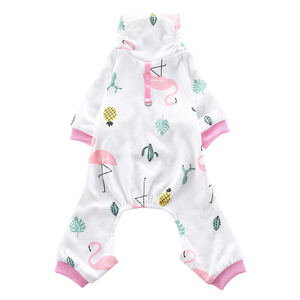 Lovely Flamingo Cute Dog Pijamas Algodón suave y poliéster Verano Ecológico Ropa para perros Interior XS/<span class=keywords><strong>S</strong></span>/M/L/XL Tallas - Product Image 1