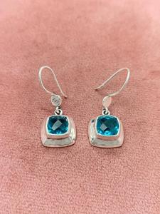 Parure de bijoux minimalistes en argent sterling 925 avec pendentif et boucles d'oreilles en quartz naturel, pierres précieuses en cristal, pour mariage et soirée - Product Image 3