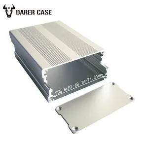 76*35mm DAE060 wall mounting aluminum extrusion enclosure for PCB with flang