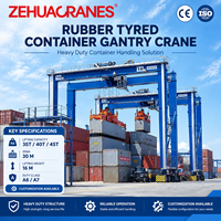 Grue RTG à chariot portique en caoutchouc pour conteneurs, pont portique de quai 35 T 40 T 45 T pour port maritime, conforme CE ISO