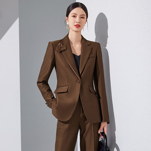 Women's Professional Suit Set Solid Color Polyester Anti-Wrinkle Work Commuting Formal Wear - Product Image 1