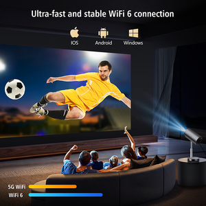 Meilleure valeur Smart Beamer Auto-Focus LED Lens Android 13 3D Home Cinema Projecteur portable 4K avec stéréo pour fête en plein air - Product Image 5