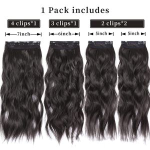 Lot de Quatre Longues Mèches de Perruque Ondulées pour Augmenter le Volume des Cheveux, Effet Naturel Invisible, Grandes Ondulations - Product Image 4