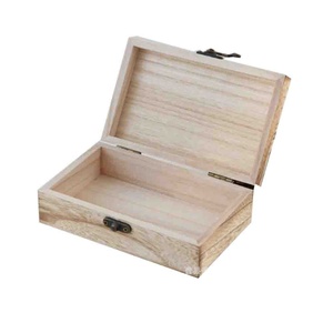 Caja de madera pequeña con bisagras para embalaje de té, pequeña y rústica, caja de baratijas de madera - Product Image 3