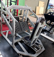 Presse à jambes horizontale à levier, capacité 250 kg, à charge par plaques, siège réglable 12 positions, pour usage commercial en salle de sport, pour fessiers et quadriceps, en acier