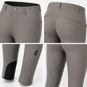 Pantalons d'équitation pour hommes avec grip en silicone aux genoux, extensibles, pour l'entraînement équestre, jodhpurs, logo personnalisé, pantalons de performance - Product Image 2