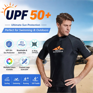 Camiseta de Protección Solar de Manga Corta Personalizada, UPF 50+, Secado Rápido, Elástica en 4 Direcciones, para Surf y Natación, OEM ODM - Product Image 1