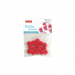 Pompon Tinti Ilan 1,5 Cm Colore Fucsia per Decorazioni e Lavori Artigianali - Product Image 2