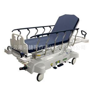 Cama de Reanimación Hidráulica Médica con Altura Ajustable, 4 Ruedas con Bloqueo Central, Carro de Hospital - Product Image 3