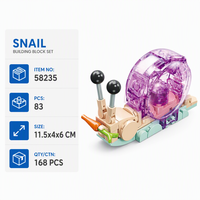 Ensemble de mini-blocs de construction personnalisés en forme d'escargot, modèle 3D à construire soi-même, coquille violette translucide, briques STEM, cadeau à marque privée