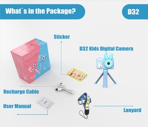 Appareil photo numérique pour enfants D32, poignée, écran IPS de 2,0 pouces, jouet selfie, vidéo, cadeau d'anniversaire, mini appareil photo numérique portable pour enfants - Product Image 3