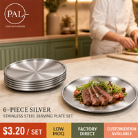 Plaque de cuisson ronde en acier inoxydable 201 pour barbecue, plateau de rôtissage poli à fond plat pour cuisson extérieure au gaz et à induction