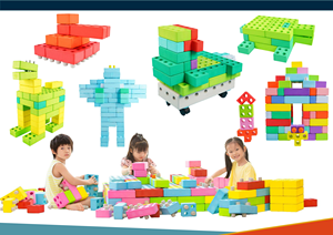 Set di Costruzioni con Blocchi Grandi Multicolore Creativi e Incastrabili, Gioco Genitore-Figlio - Product Image 2