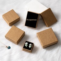 Boîte à bijoux en papier kraft carrée/rectangulaire de style tiroir pour collier, boucles d'oreilles, emballage - Boîte cadeau pour la Saint-Valentin (personnalisable)