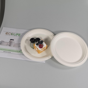 Ensemble de vaisselle jetable écologique en bagasse de canne à sucre, assiettes et bols biodégradables et compostables pour mariages et fêtes - Product Image 2