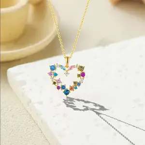 High Quality Zircon Necklace Zircon 925 Silver Fashion Jewelry Women Necklaces Heart Necklace