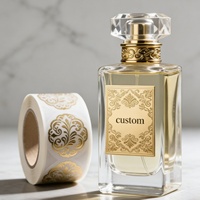 Étiquette adhésive imperméable en feuille d'or avec logo personnalisé, autocollant de luxe en rouleau, finition brillante/mate, pour flacon de parfum, cosmétique, soin de la peau