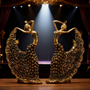 Statua Artigianale in Resina di Principessa Pavone, Figurina di Donna Danzante per Decorazione Soggiorno, Regalo Artistico per la <span class=keywords><strong>Casa</strong></span> - Product Image 5