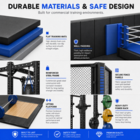 Ensemble complet de matériel de gym pour arts martiaux mixtes : cage octogonale 5,5 m, tapis de tatami, protections murales, sacs de frappe lourds – Solution pour 100, 200, 400 m²